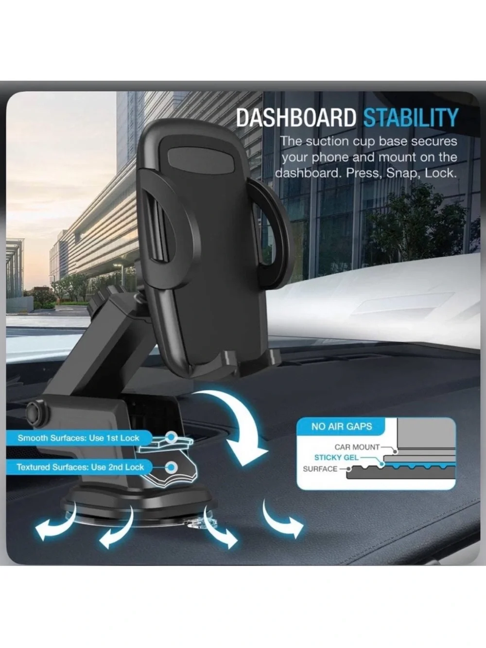 NEW - MAXBOOST-CELL PHONE EXTENDABLE ARM CAR MOUNT. NWT
